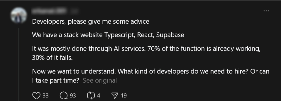 Hardly a testament to AI\'s ability to replace human expertise.