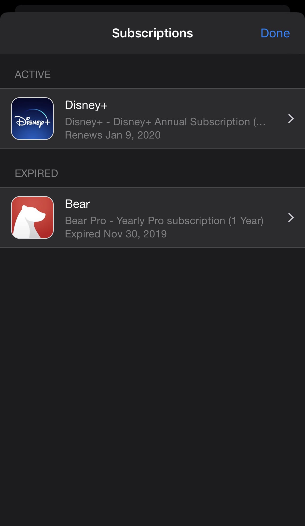 Subscription management in iOS