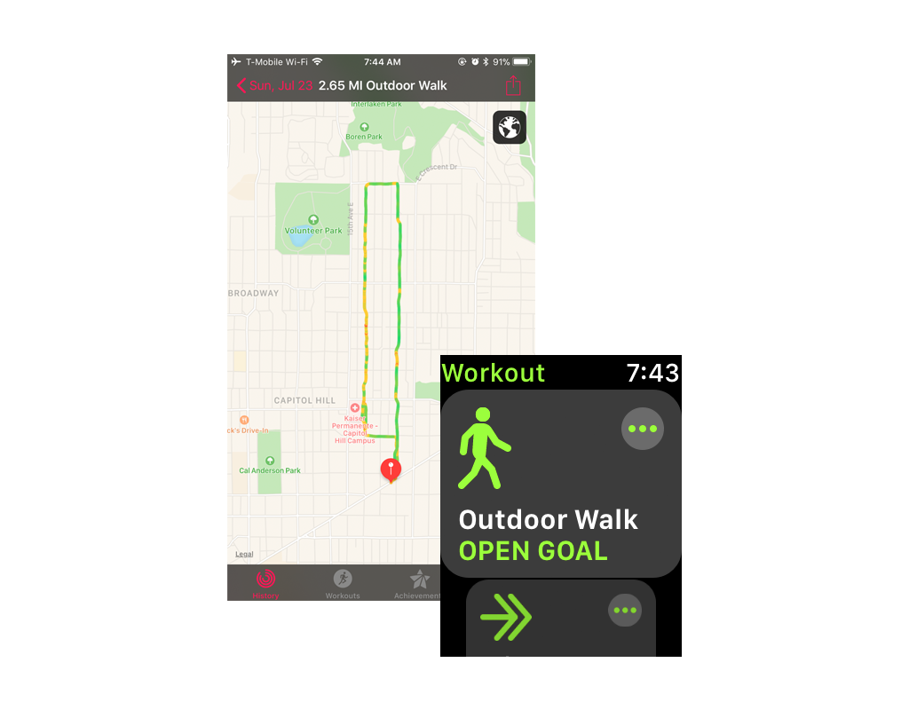 Apple Watch map and workout tracking