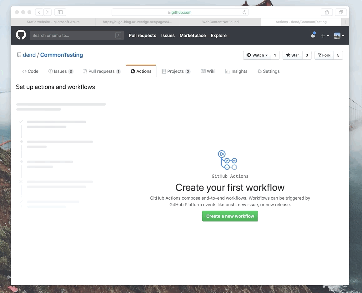 Create a new GitHub workflow