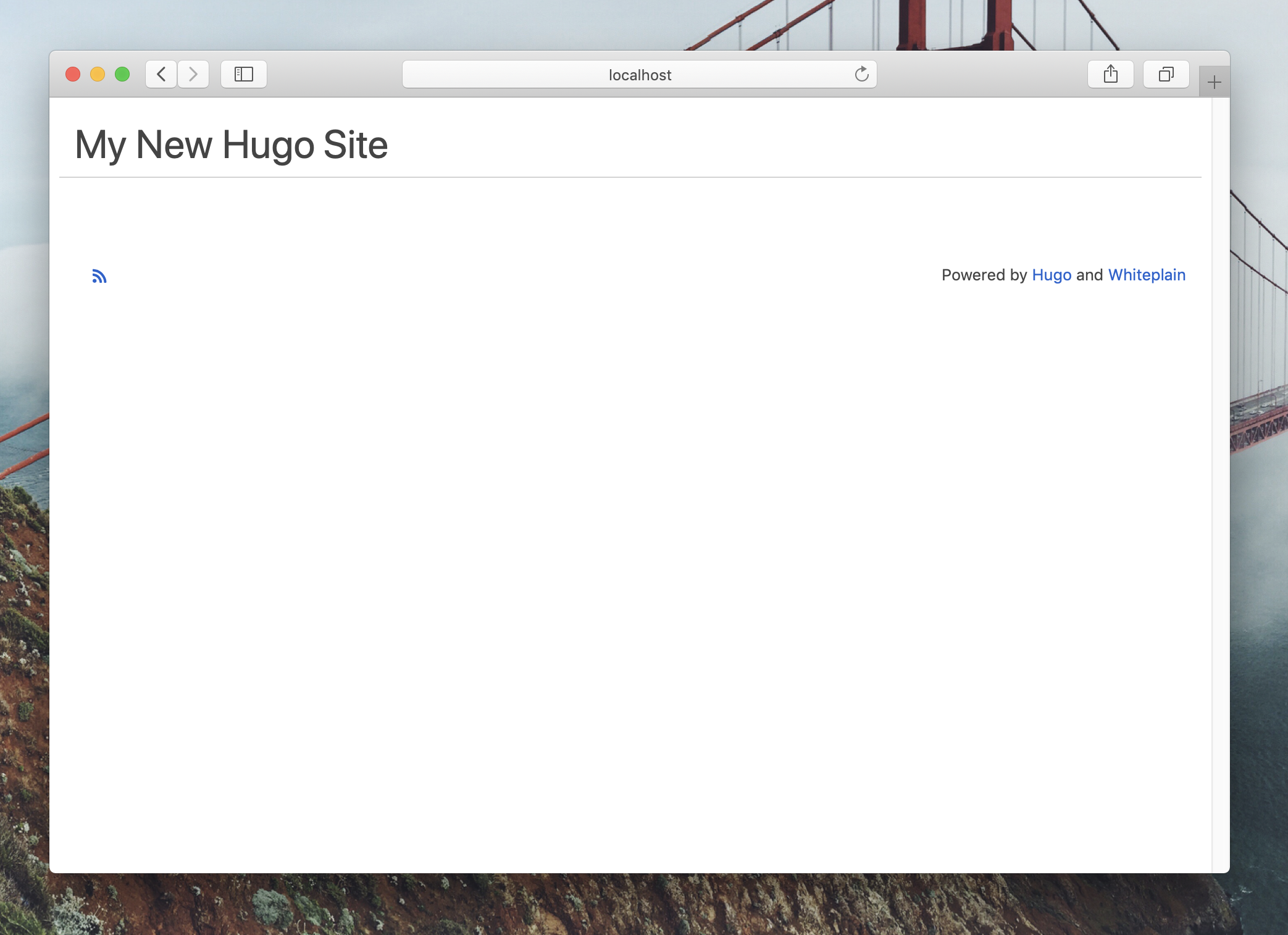 Hugo site rendered in Apple Safari