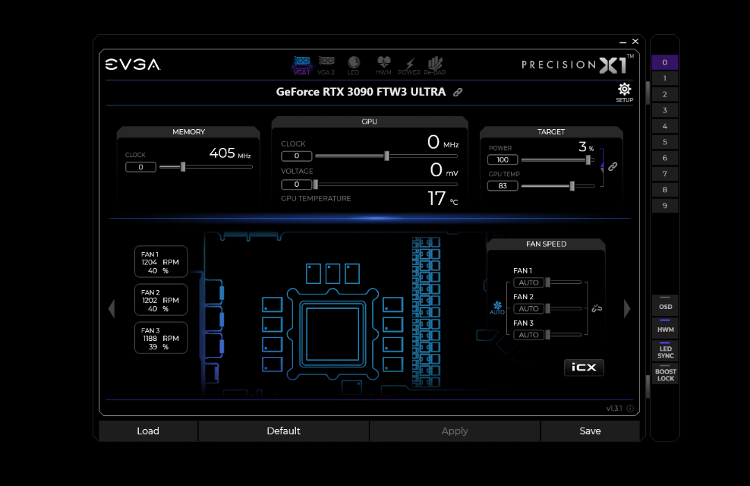 Dual GPUs showing inside the Precision X1 software