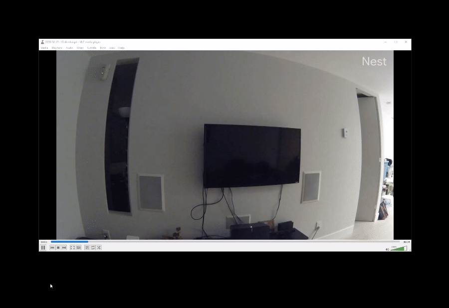 Camera output played in a MP4 video