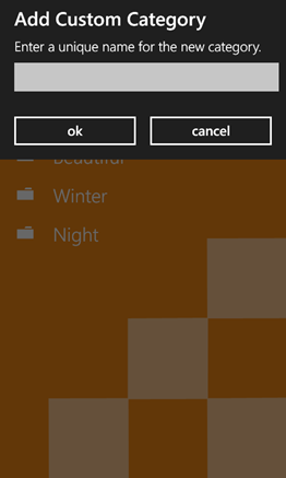 Managing custom categories in Windows Phone app