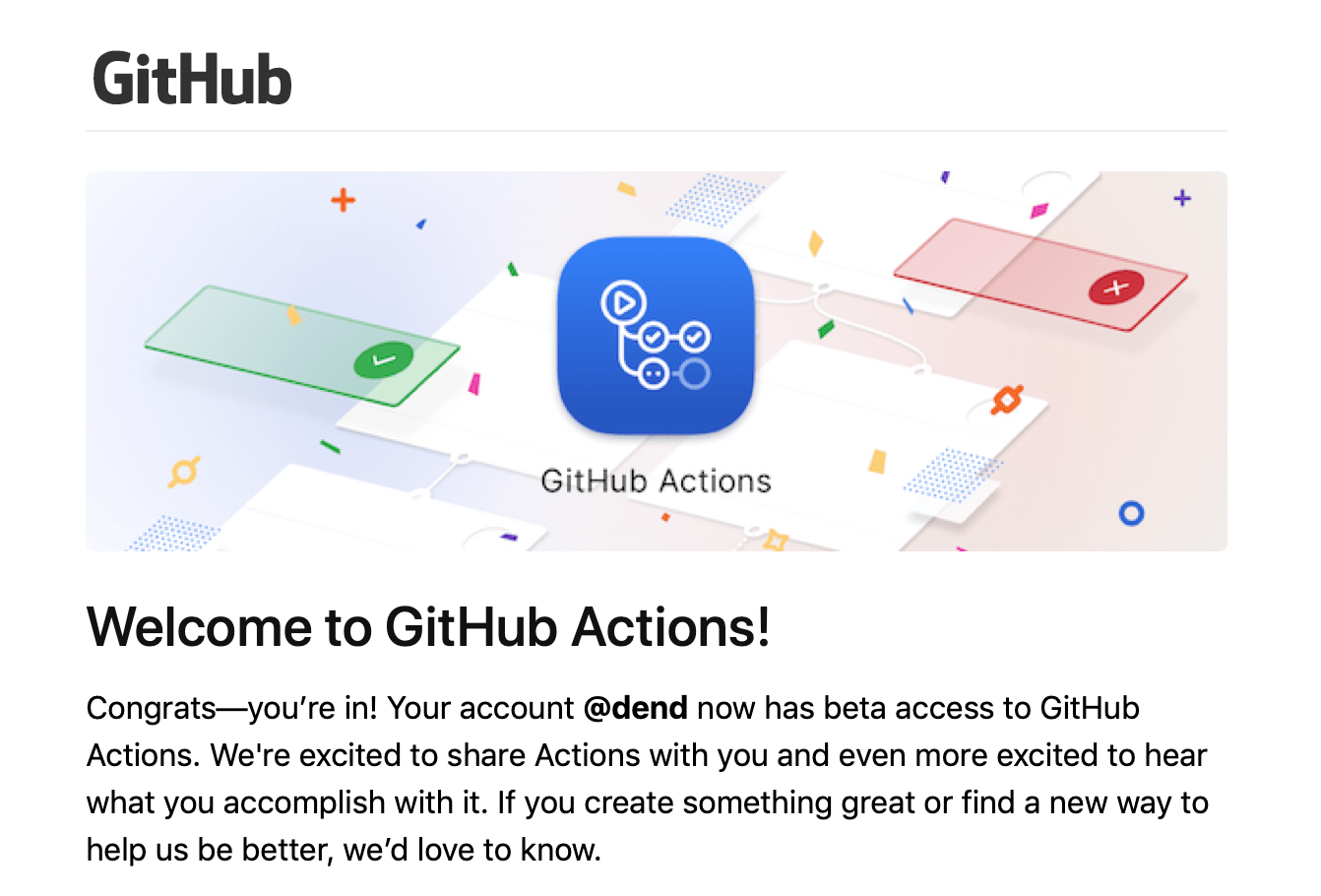 Invite to GitHub Actions