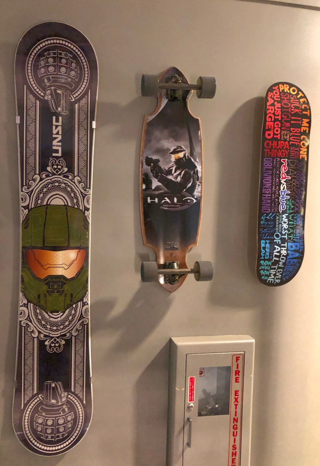 Halo snowboard and skateboards
