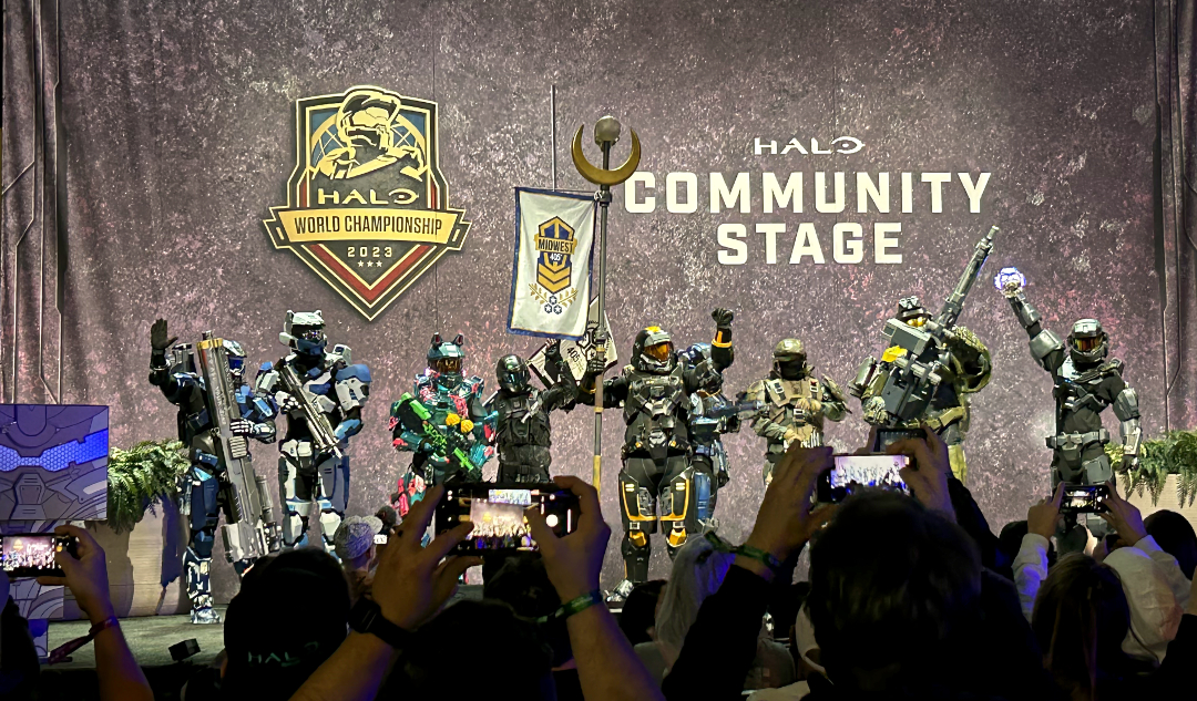 Cosplay contest participants on the Community Stage.
