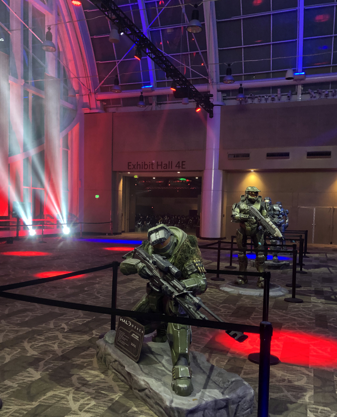 The different Spartan statues, as seen right as attendees head to the stage.