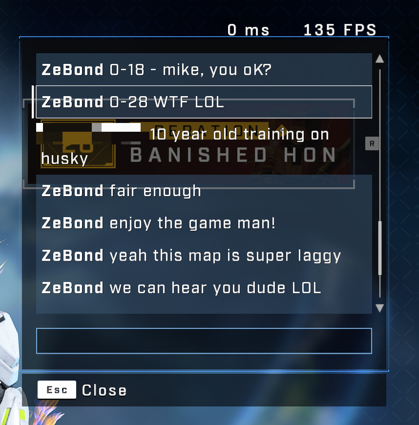 Screenshot of a message in Halo Infinite calling out a player for a low score.