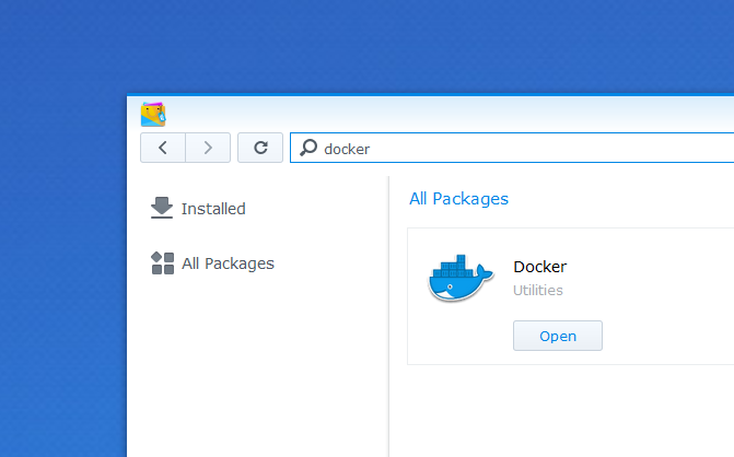 Docker in the Synology Package Center