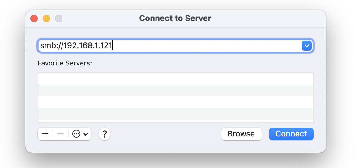 Connect to server on macOS