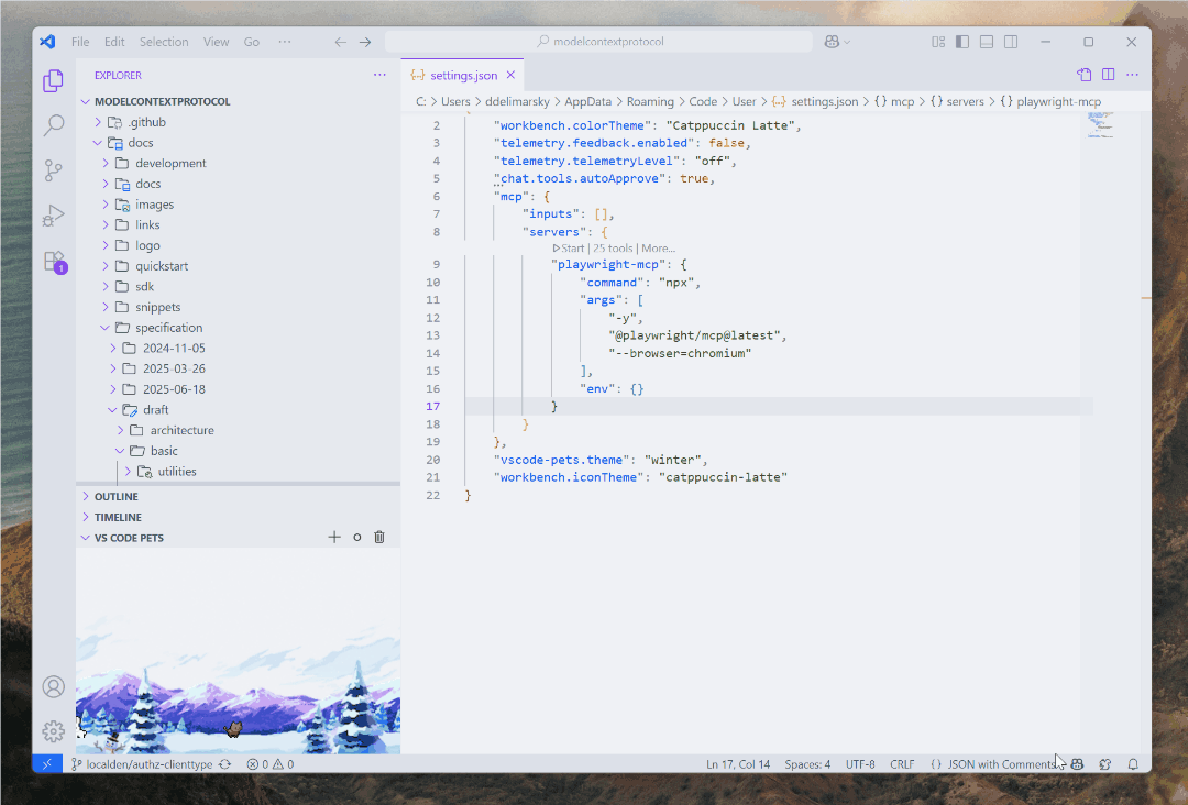 Silent login to Entra ID-protected MCP server in Visual Studio Code.