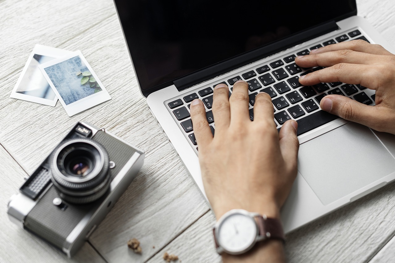 Laptop with camera next to it