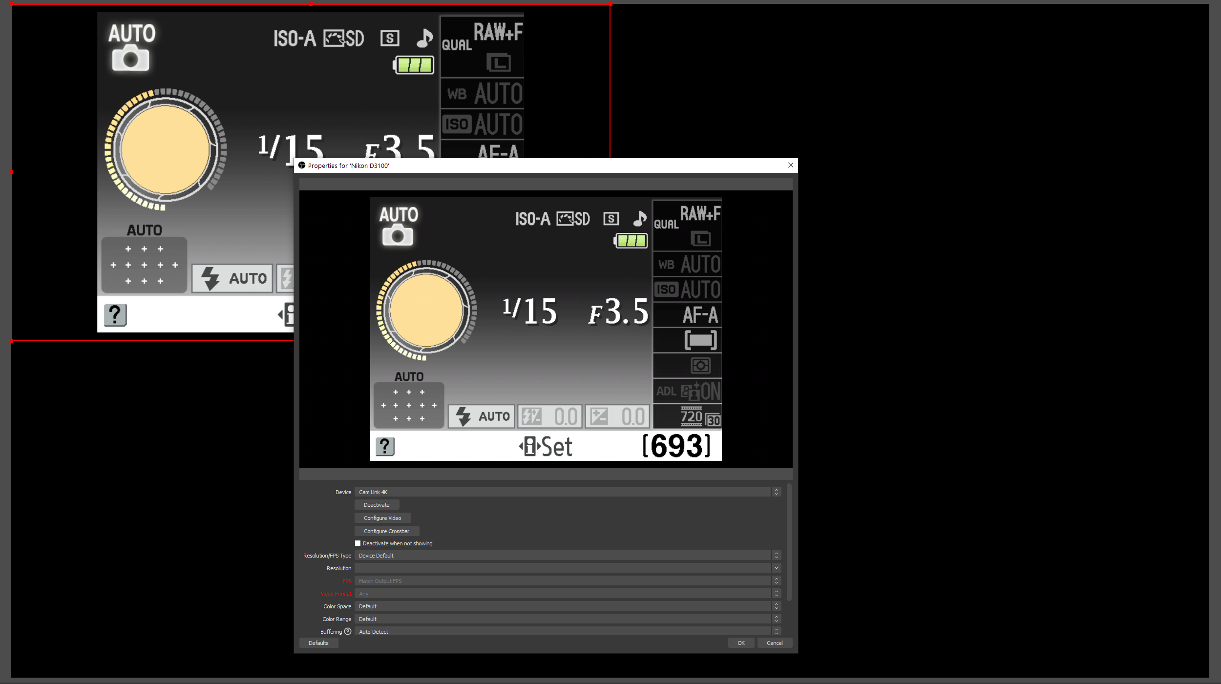 Seeing the camera output in OBS Studio