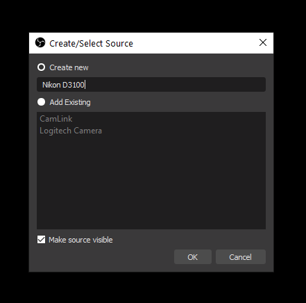 Specifying a name for a capture device in OBS Studio