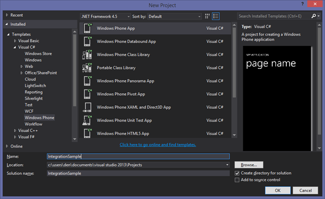 Visual Studio Dialog