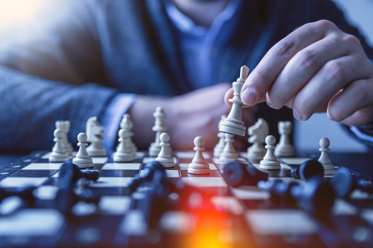 A person playing a game of chess