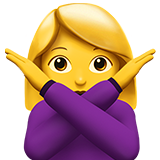 Girl emoji crossing arms in an X