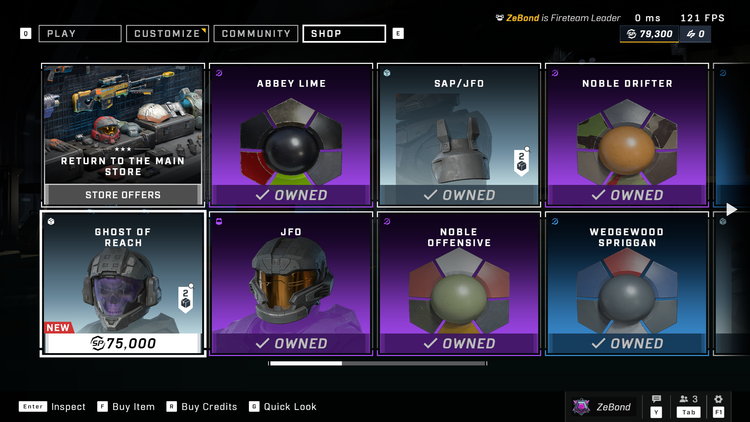 Ghosts of Reach helmet as seen in the Halo Infinite in-game Exchange.