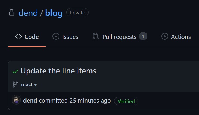 Verified commit badge on GitHub