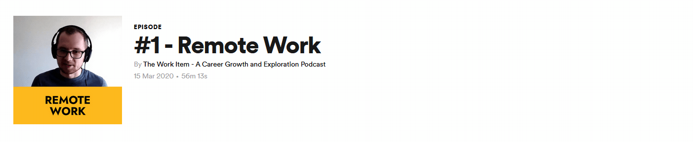 Showing a podcast with a network entry in the image