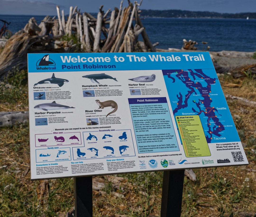 There is all sorts of marine wildlife that lives in the Puget Sound and around it.