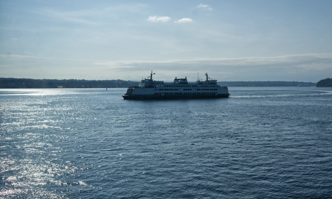 A ferry docking at Vashon Island.