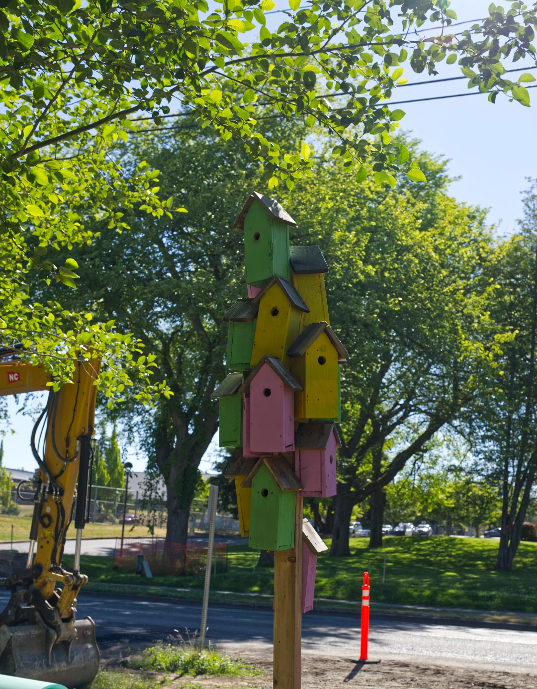 Familiar birdhouses telling us that we've arrived at our destination.