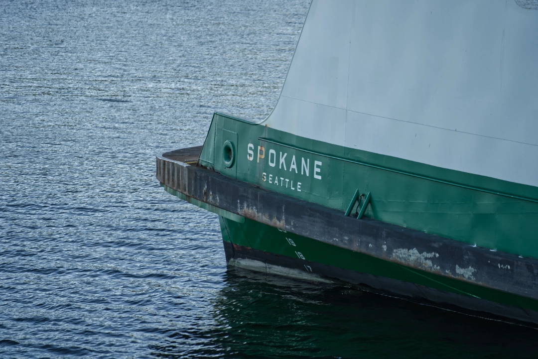 The Spokane ferry, docked at Bainbridge Island.