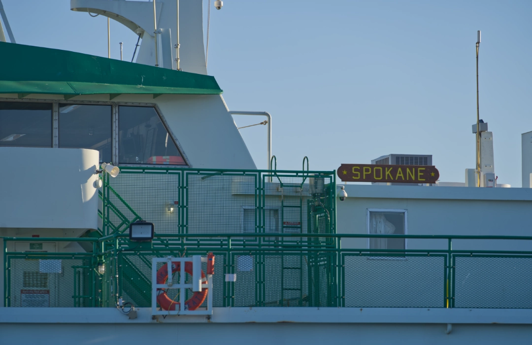 The Spokane ferry, docked at Bainbridge Island.