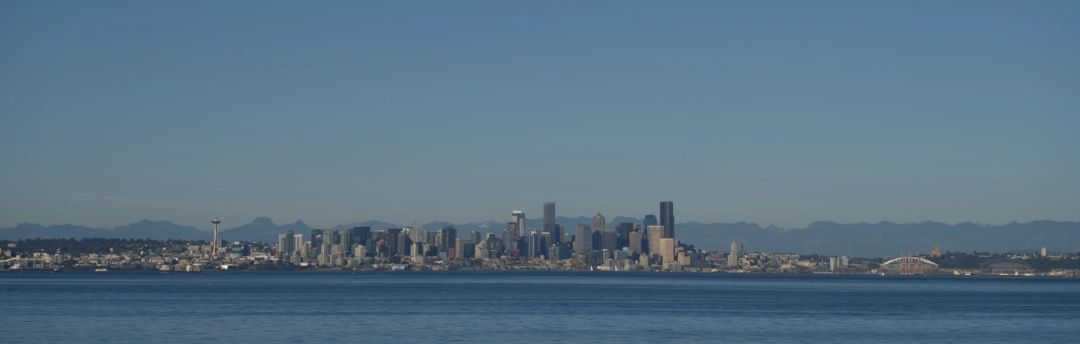 Seattle skyline, as seen from Bainbridge Island.