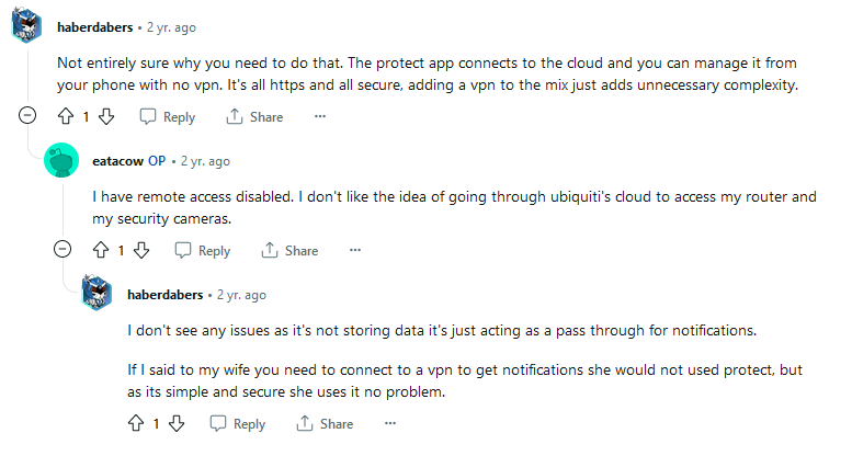A UniFi user believing that a UI account allows only "passthrough" access.