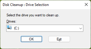 Screenshot of the cleanmgr utility on Windows