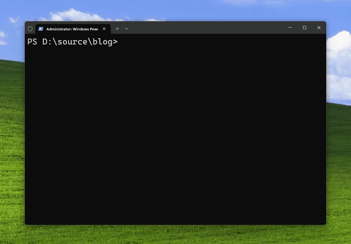 GIF of the hostname utility on Windows