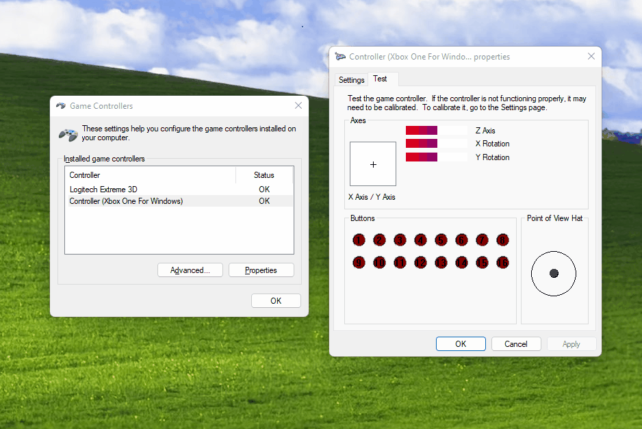 GIF of the joy utility on Windows