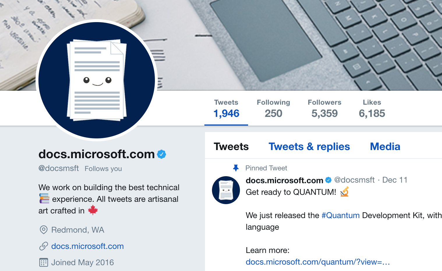 docs.microsoft.com Twitter